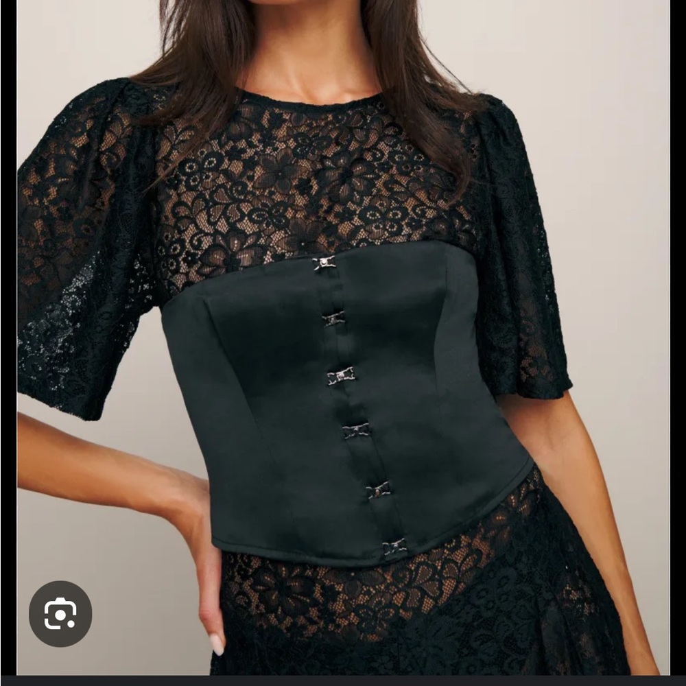 Reformation Jaclyn Satin corset brand NWT black size 0